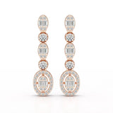 0.87 CT Baguette Cut White Gold Lab Diamond Earring