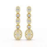 0.87 CT Baguette Cut White Gold Lab Diamond Earring