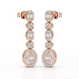 0.87 CT Baguette Cut White Gold Lab Diamond Earring