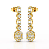 0.87 CT Baguette Cut White Gold Lab Diamond Earring