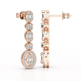 0.87 CT Baguette Cut White Gold Lab Diamond Earring