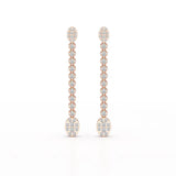 0.89 CT Lab Diamond Dangle Drop Wedding Earrings - Jama Jewels
