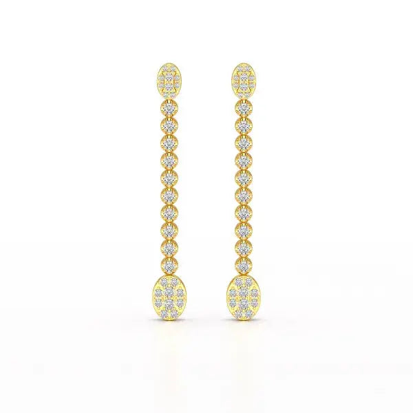 0.89 CT Lab Diamond Dangle Drop Wedding Earrings - Jama Jewels