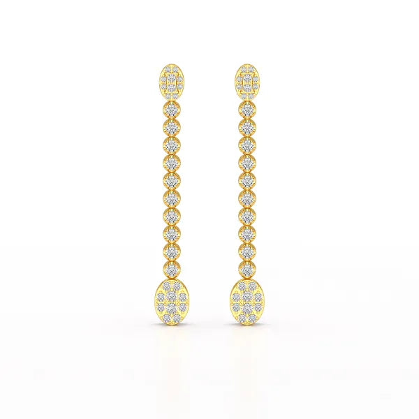 0.89 CT Lab Diamond Dangle Drop Wedding Earrings - Jama Jewels