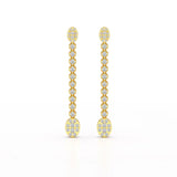 0.89 CT Lab Diamond Dangle Drop Wedding Earrings - Jama Jewels