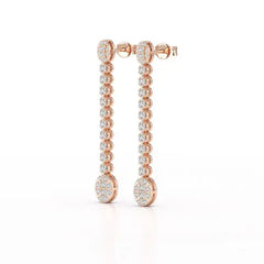 0.89 CT Lab Diamond Dangle Drop Wedding Earrings - Jama Jewels