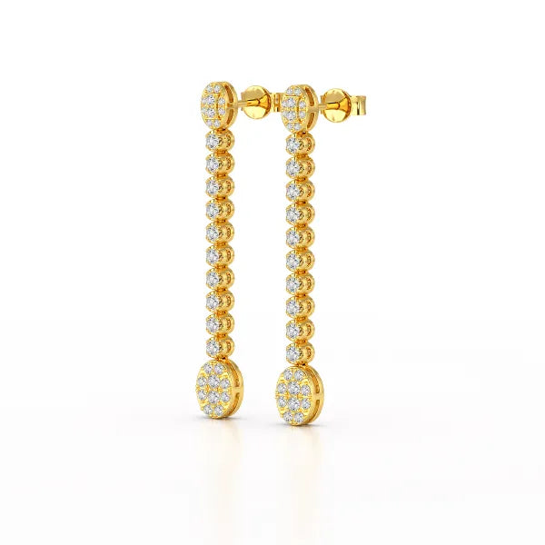0.89 CT Lab Diamond Dangle Drop Wedding Earrings - Jama Jewels