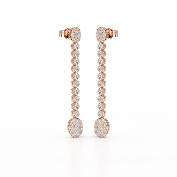 0.89 CT Lab Diamond Dangle Drop Wedding Earrings - Jama Jewels