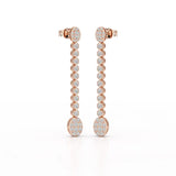 0.89 CT Lab Diamond Dangle Drop Wedding Earrings - Jama Jewels