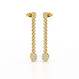 0.89 CT Lab Diamond Dangle Drop Wedding Earrings - Jama Jewels