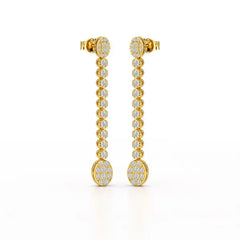 0.89 CT Lab Diamond Dangle Drop Wedding Earrings - Jama Jewels