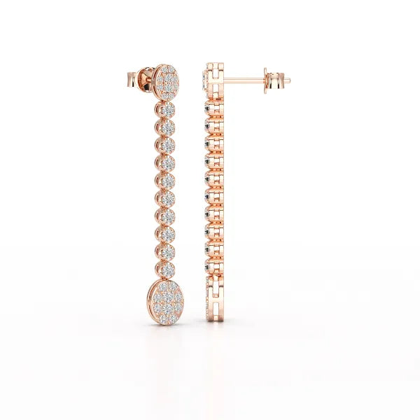 0.89 CT Lab Diamond Dangle Drop Wedding Earrings - Jama Jewels