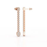 0.89 CT Lab Diamond Dangle Drop Wedding Earrings - Jama Jewels