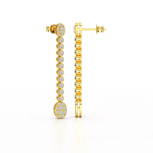 0.89 CT Lab Diamond Dangle Drop Wedding Earrings - Jama Jewels