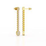 0.89 CT Lab Diamond Dangle Drop Wedding Earrings - Jama Jewels