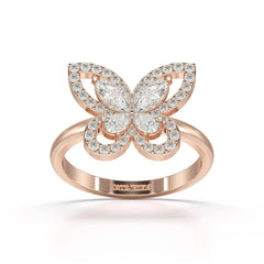 0.8 CT Classic Butterfly Lab Diamond Ring Jama Jewels
