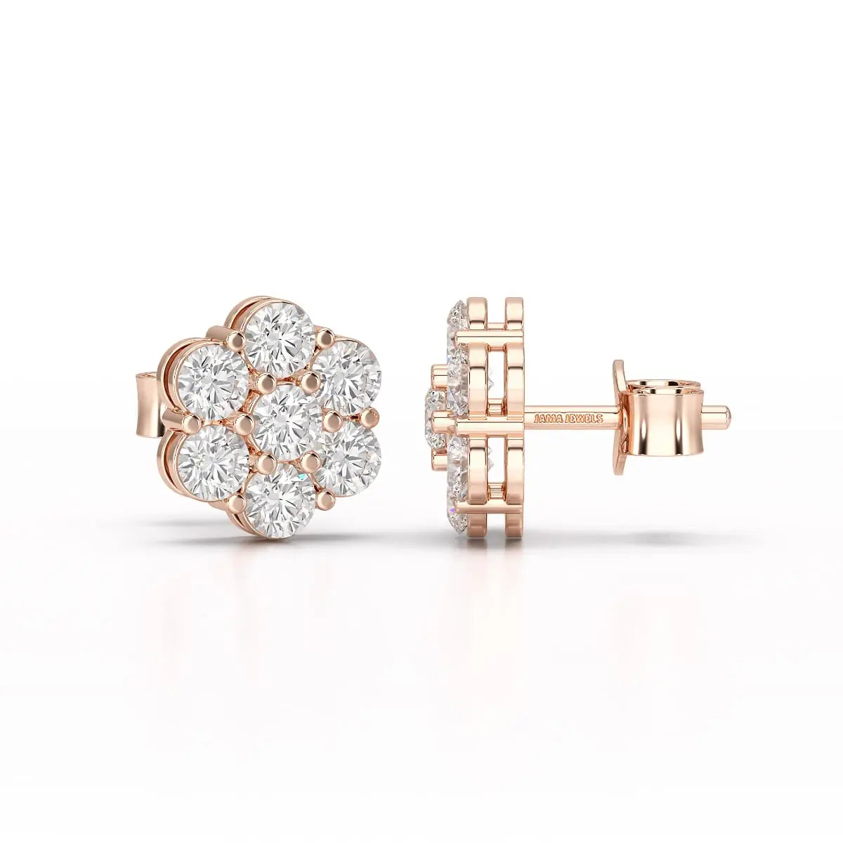 0.97 CT Round Cut Lab Diamond Stud Earring Jama Jewels