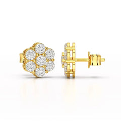0.97 CT Round Cut Lab Diamond Stud Earring Jama Jewels