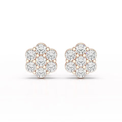 0.97 CT Round Cut Lab Diamond Stud Earring Jama Jewels