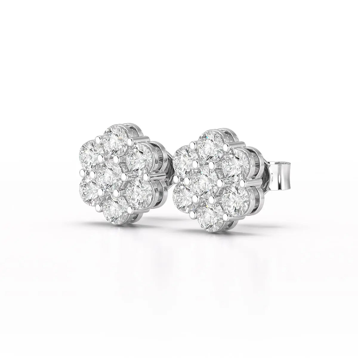 0.97 CT Round Cut Lab Diamond Stud Earring Jama Jewels