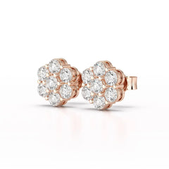 0.97 CT Round Cut Lab Diamond Stud Earring Jama Jewels