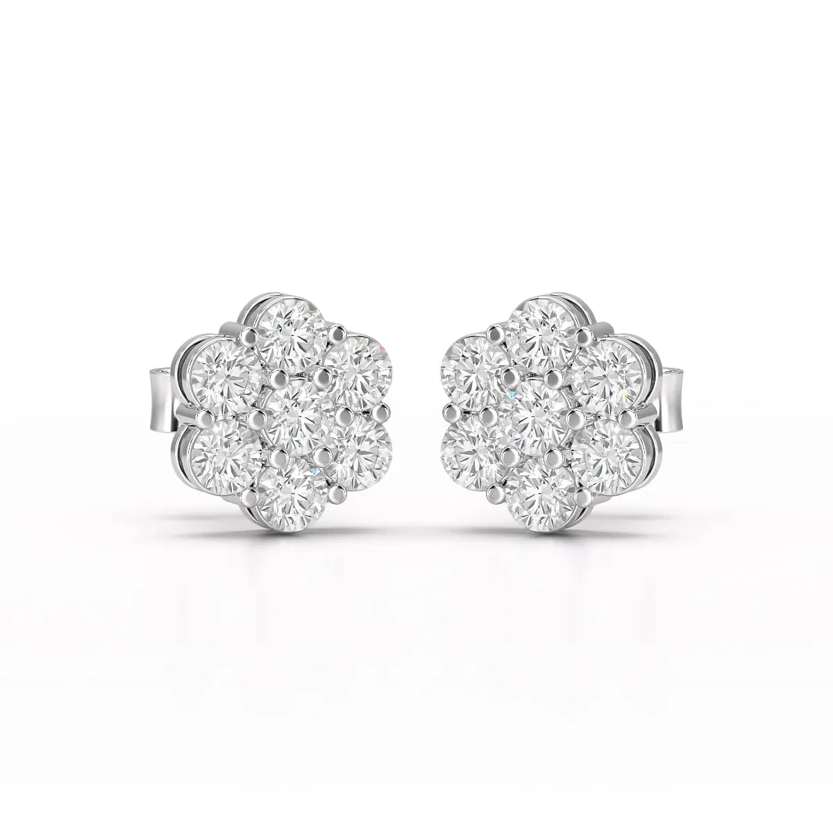 0.97 CT Round Cut Lab Diamond Stud Earring Jama Jewels