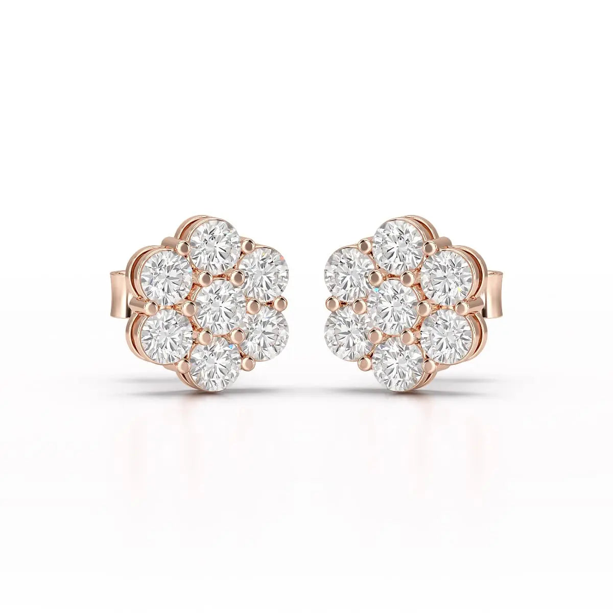 0.97 CT Round Cut Lab Diamond Stud Earring Jama Jewels