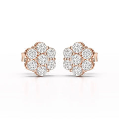 0.97 CT Round Cut Lab Diamond Stud Earring Jama Jewels