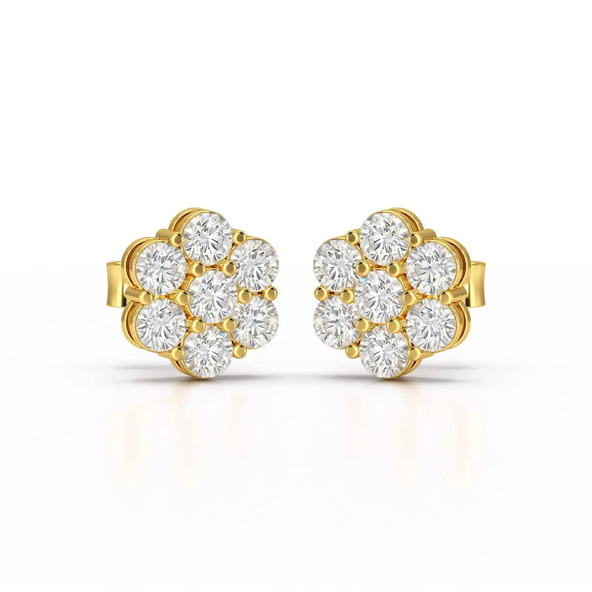 0.97 CT Round Cut Lab Diamond Stud Earring Jama Jewels