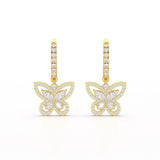 0.98 CT Lab Diamond Dangle Hoop Earrings