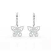 0.98 CT Lab Diamond Dangle Hoop Earrings