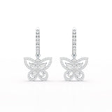 0.98 CT Lab Diamond Dangle Hoop Earrings
