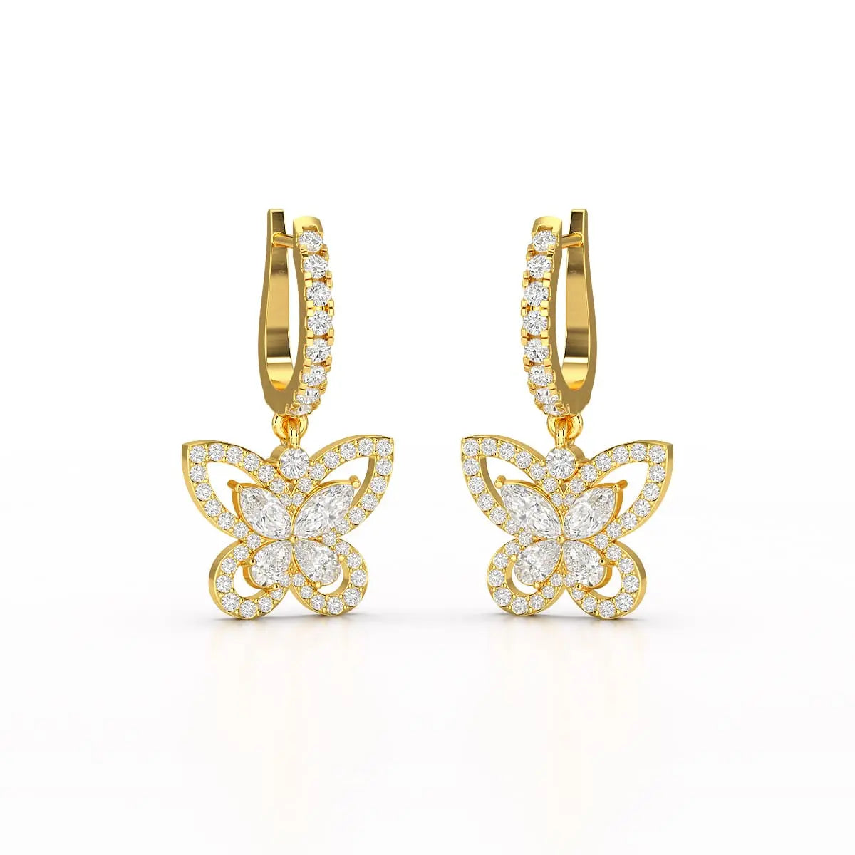 0.98 CT Lab Diamond Dangle Hoop Earrings