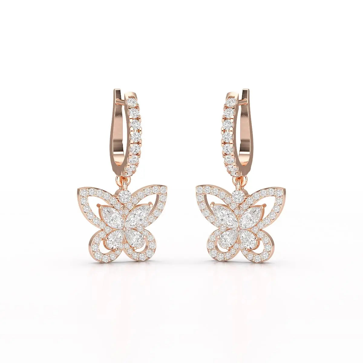 0.98 CT Lab Diamond Dangle Hoop Earrings