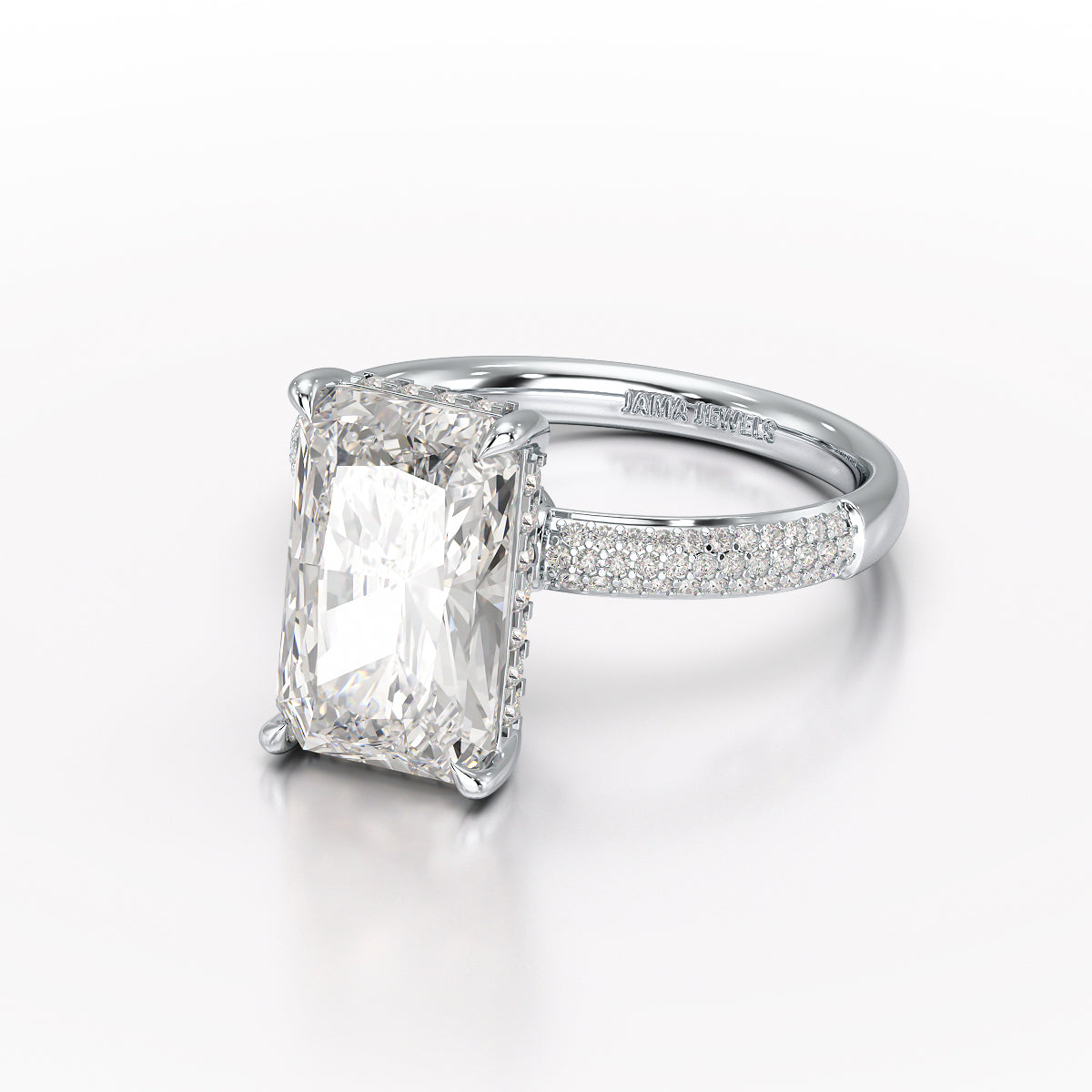 4.36 CT Radiant Lab Diamonds Engagement Ring - Jama Jewels