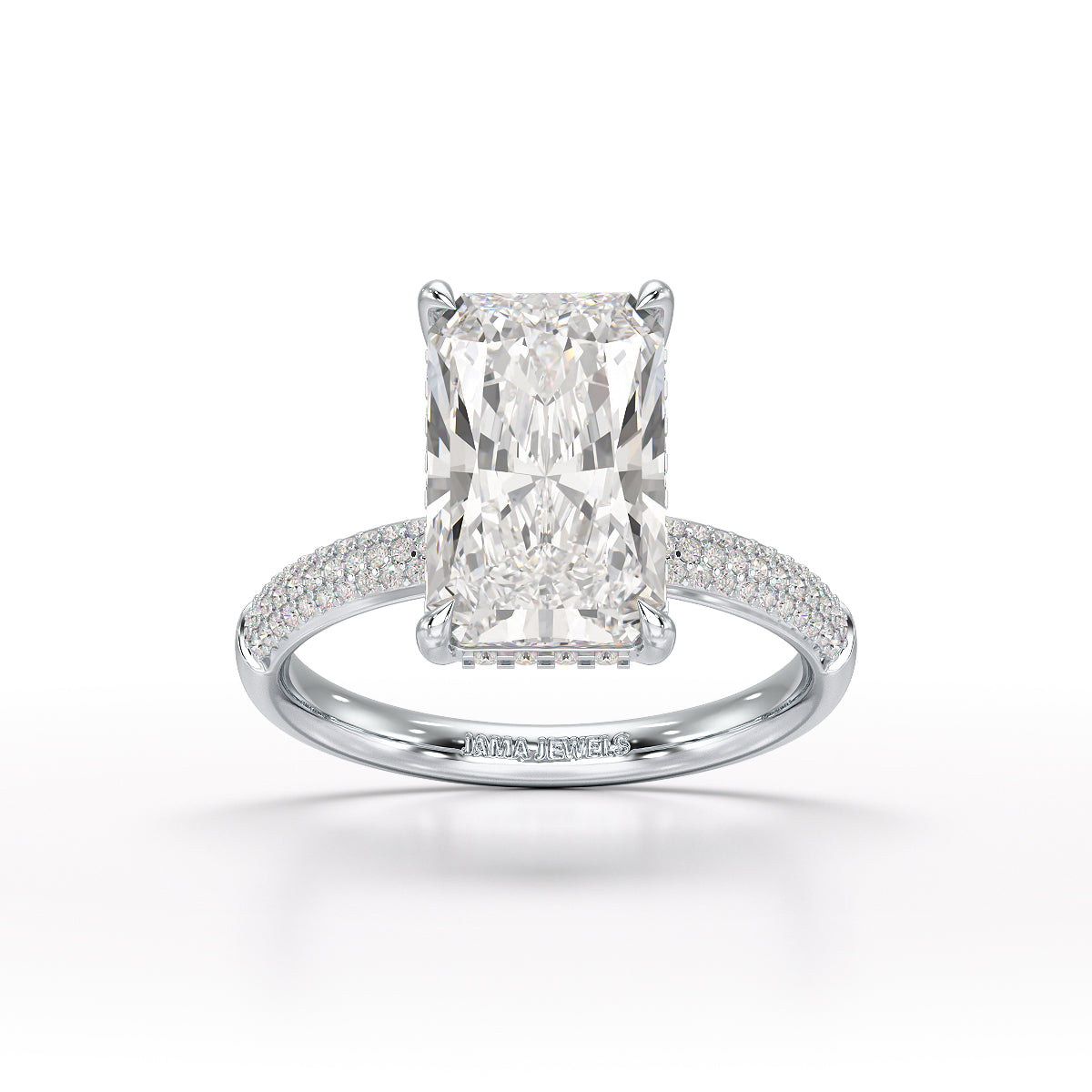4.36 CT Radiant Lab Diamonds Engagement Ring - Jama Jewels