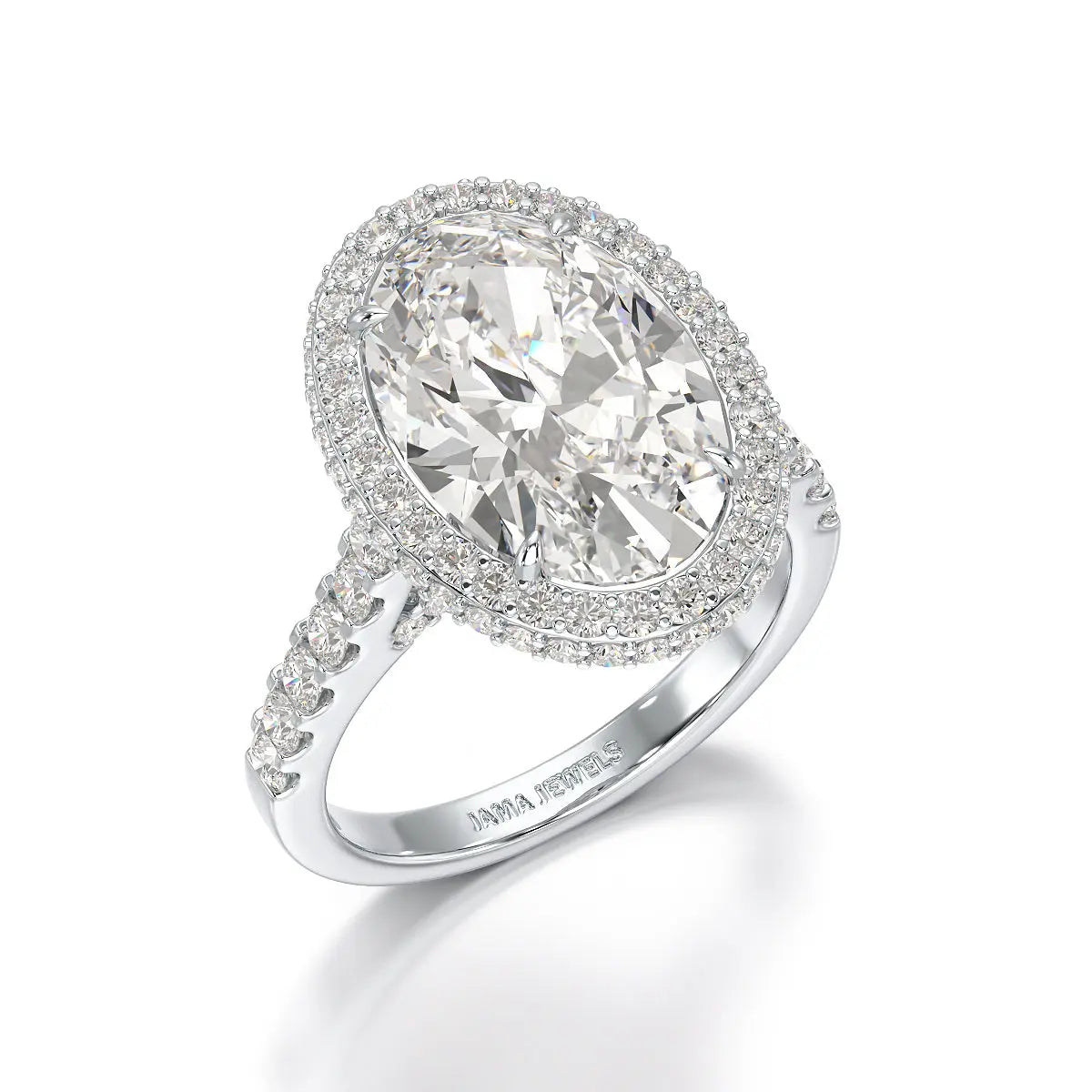 6.1 CT Oval Cut Lab Diamond Wedding Ring - Jama Jewels