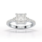 Asscher Cut 2.33 CT Lab Diamond Engagement Ring - Jama Jewels