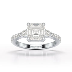 Asscher Cut 2.33 CT Lab Diamond Engagement Ring - Jama Jewels