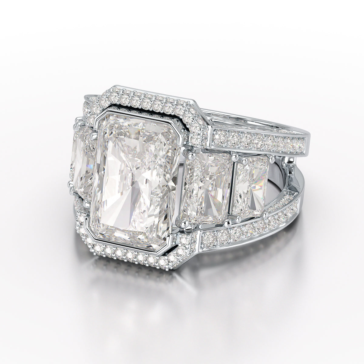 Radiant 9.68 Carat Lab Grown Diamond Wedding Ring - Jama Jewels