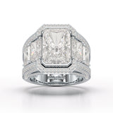 Radiant 9.68 Carat Lab Grown Diamond Wedding Ring - Jama Jewels