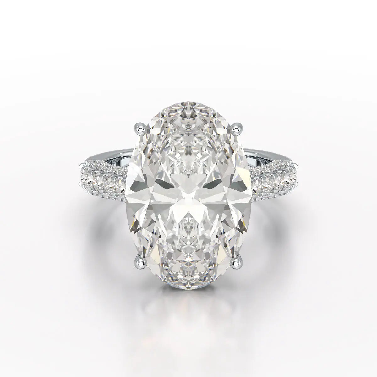12.06 Carat Oval Cut Lab Diamond Engagement Ring - Jama Jewels