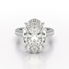 12.06 Carat Oval Cut Lab Diamond Engagement Ring - Jama Jewels