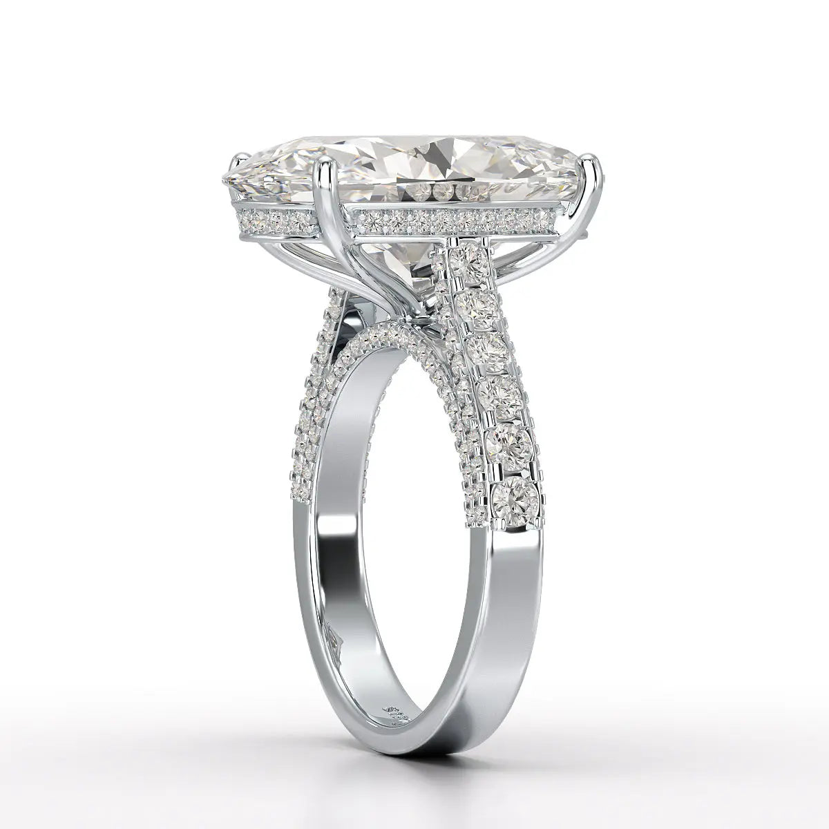 12.06 Carat Oval Cut Lab Diamond Engagement Ring - Jama Jewels