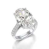 12.06 Carat Oval Cut Lab Diamond Engagement Ring - Jama Jewels