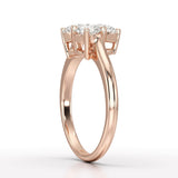 3 Stone Triangle Cut 1.03 CT Lab Diamond Engagement Ring - Jama Jewels