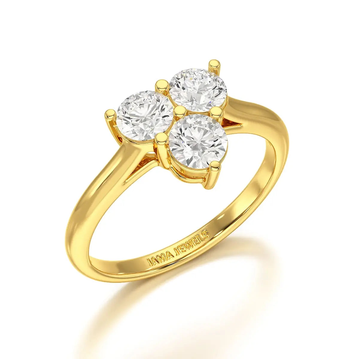 3 Stone Triangle Cut 1.03 CT Lab Diamond Engagement Ring - Jama Jewels