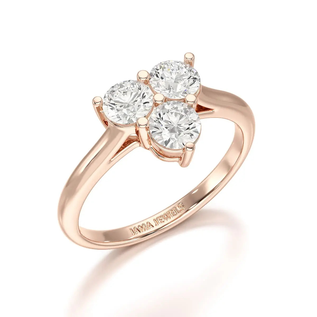 3 Stone Triangle Cut 1.03 CT Lab Diamond Engagement Ring - Jama Jewels
