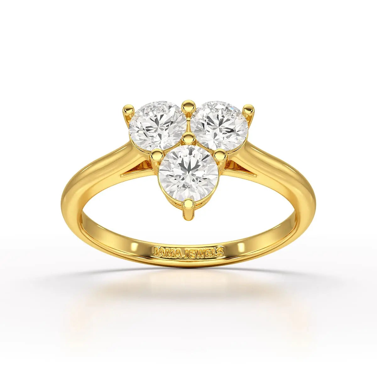 3 Stone Triangle Cut 1.03 CT Lab Diamond Engagement Ring - Jama Jewels