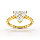 3 Stone Triangle Cut 1.03 CT Lab Diamond Engagement Ring - Jama Jewels